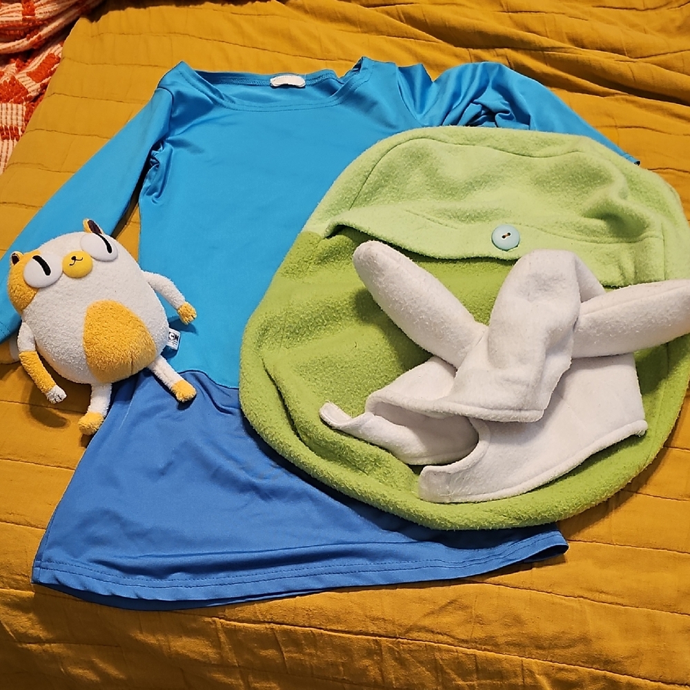 Size 6-8 Girls Adventure Time Fionna And Cake Costume